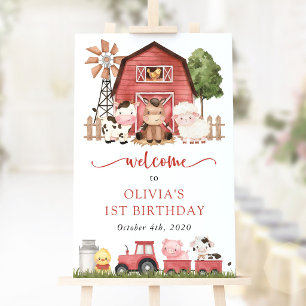 Poster Animaux de la ferme, Animaux mignons, Bienvenue po