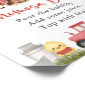 Poster Animaux de la ferme, Animaux mignons, Grange rouge (Coin)