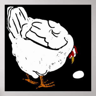 Poster Animaux de la ferme de coupe victorienne Poulet et