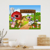 Poster Animaux de la ferme de dessin (Cuisine)
