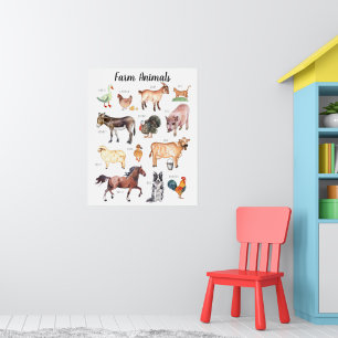 Poster Animaux de la Ferme Éducation Apprentissage Sall