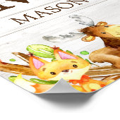 Poster Animaux de la forêt à l'aquarelle rustique Personn (Coin)