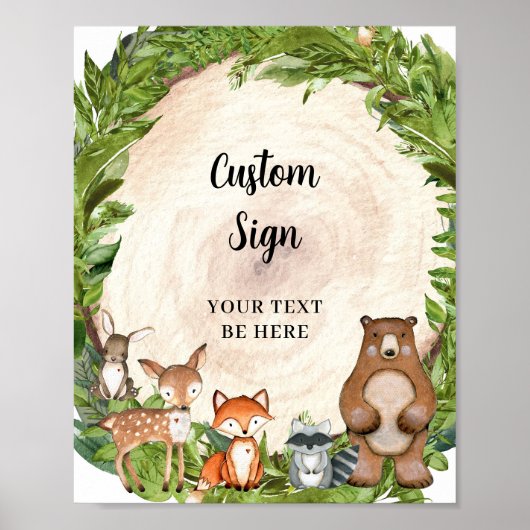 Poster Animaux de la forêt bois forêt verdure feuillage (Devant)