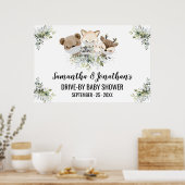 Poster Animaux de la forêt de Baby shower (Cuisine)