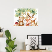 Poster Animaux de la forêt des bois de Whimsical (Bureau à domicile)