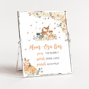 Poster Animaux de la forêt florale Panneau de bar Maman O