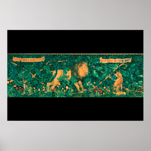 Poster Animaux de la forêt,Lion, élaboration numérique de
