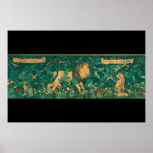 Poster Animaux de la forêt,Lion, élaboration numérique de (Devant)