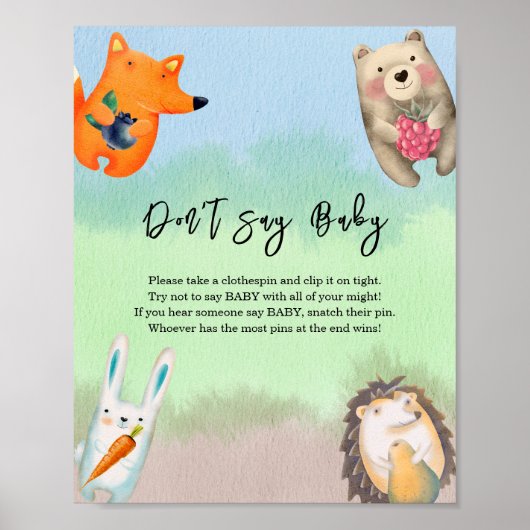Poster Animaux de la forêt - Ne dites pas bébé (Devant)