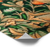 Poster ANIMAUX DE LA FORÊT Pheasant Renard Rouge, Vert Fl (Coin)