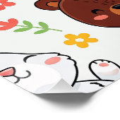 Poster Animaux de la Forêt Sans Couture (Coin)