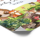 Poster Animaux de la forêt sur un panneau forestier (Coin)