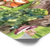 Poster Animaux de la forêt sur un panneau forestier (Coin)