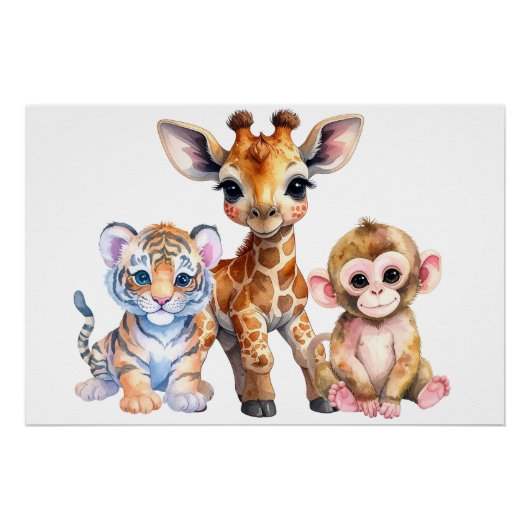 Poster Animaux de la jungle (Devant)