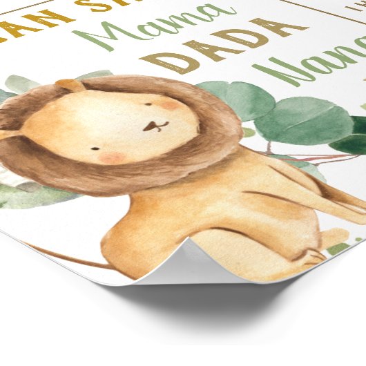 Poster Animaux de la jungle, étape importante de l'annive (Coin)