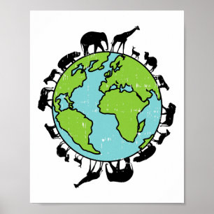 Poster Animaux de la Terre Conservation de la faune Envir