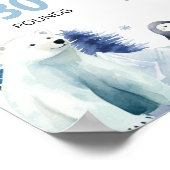 Poster Animaux de l'Arctique Hiver 1er anniversaire Jalon (Coin)