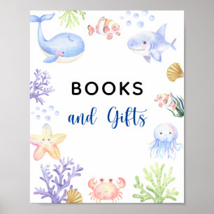 Poster Animaux de l'océan à l'aquarelle - Livres et cadea