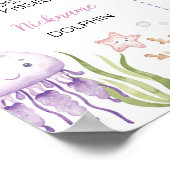 Poster Animaux de l'océan rose sous la mer Jalon de la fê (Coin)