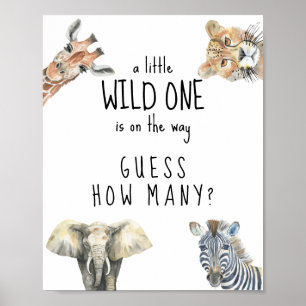 Poster Animaux de safari - Devinez combien de jeu