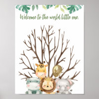 Animaux de safari mignons empreinte digitale Baby