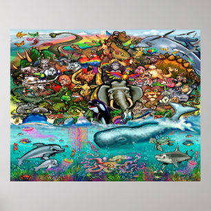 Poster Animaux de Terre et de Mer