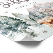 Poster Animaux des bois Cerfs Cartes et cadeaux d'hiver (Coin)