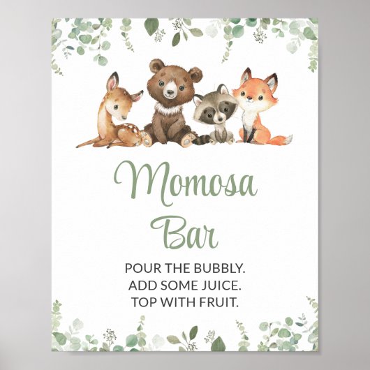 Poster Animaux des bois, Forêt, Un sauvage, Bar Momosa (Devant)