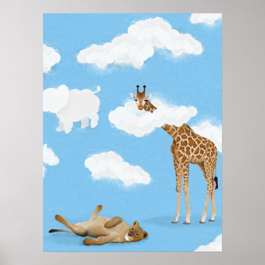Poster Animaux des nuages de la savane (Devant)