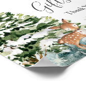 Poster Animaux d'hiver Flammes de neige en forêt Cartes e (Coin)