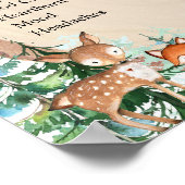 Poster Animaux d'hiver Forêt de bois Vieux contes de femm (Coin)