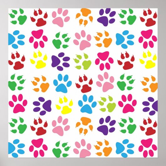Poster Animaux empreintes de pattes motif (Devant)