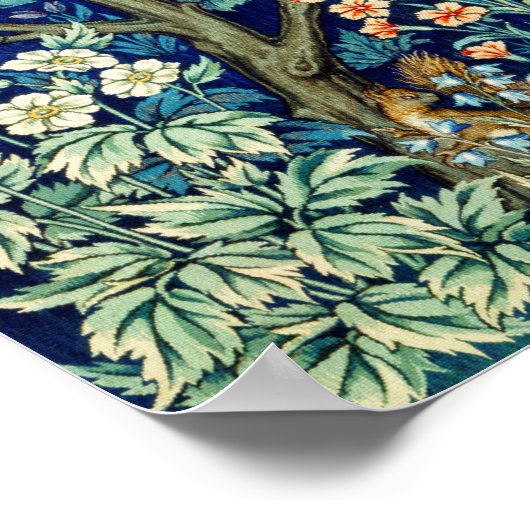 Poster Animaux et fleurs, Forêt, William Morris (Coin)
