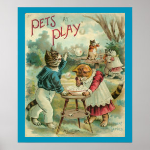 Poster Animaux familiers au jeu