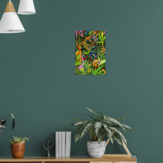 Poster Animaux fantaisistes de la forêt d'art