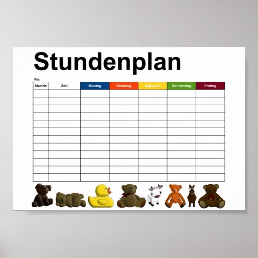 Poster Animaux farcis / jouets (Devant)