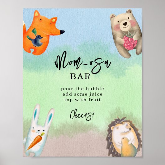 Poster Animaux forestiers - bar maman-osa (Devant)