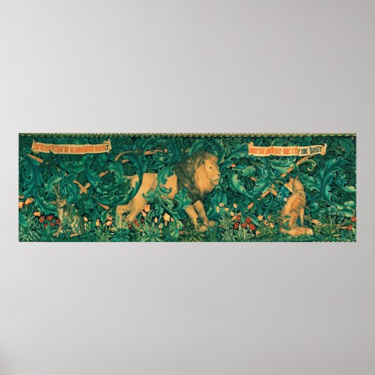 Poster Animaux forestiers, Lion, W.Morris Développement n (Devant)