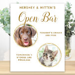 Poster Animaux Mariages Chien Open Bar Photo Elegant Gold<br><div class="desc">Bois Sur Moi ! Inclure votre meilleur chien, meilleur chat et tout animal de compagnie dans votre mariage avec son propre bar ouvert à boisson pour vos invités. Parfait pour les amoureux de les chiens, et un bar spécial chien sera un succès à votre mariage. Or chic simple mais élégant....</div>