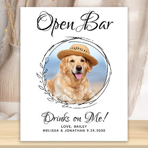 Poster Animaux Mariages Chien Open Bar Photo personnalisé