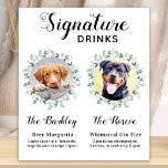 Poster Animaux Mariages Chien Signature Boissons Personna<br><div class="desc">Signature Boissons de vos animaux de compagnie! Inclure votre meilleur chien, meilleur chat et tout animal de compagnie dans votre mariage avec son bar à boissons signature pour vos invités. Parfait pour les amoureux de les chiens, et un bar spécial chien sera un succès à votre mariage. Blanc simple mais...</div>