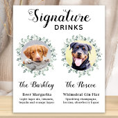 Poster Animaux Mariages Chien Signature Boissons Personna
