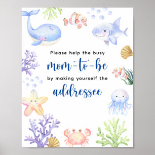 Poster Animaux marins à l'aquarelle - Futur maman destina