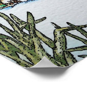 Poster animaux mignons dans la neige illustration faune (Coin)