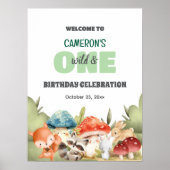 Poster Animaux mignons de la forêt pour un anniversaire d (Devant)