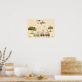 Poster Animaux mignons de la jungle (Cuisine)
