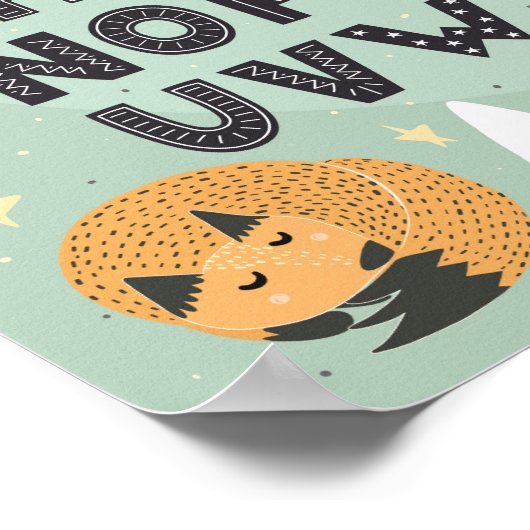 Poster Animaux mignons et fantaisistes de la forêt ABC Al (Coin)