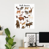 Poster Animaux nord-américains | Classe d'éducation (Bureau à domicile)