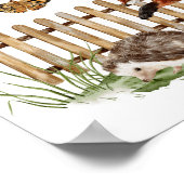 Poster Animaux Oiseaux Picket clôtures Jardin floral (Coin)