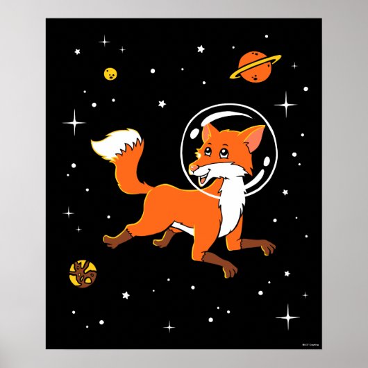 Poster Animaux Renards Dans L'Espace (Devant)